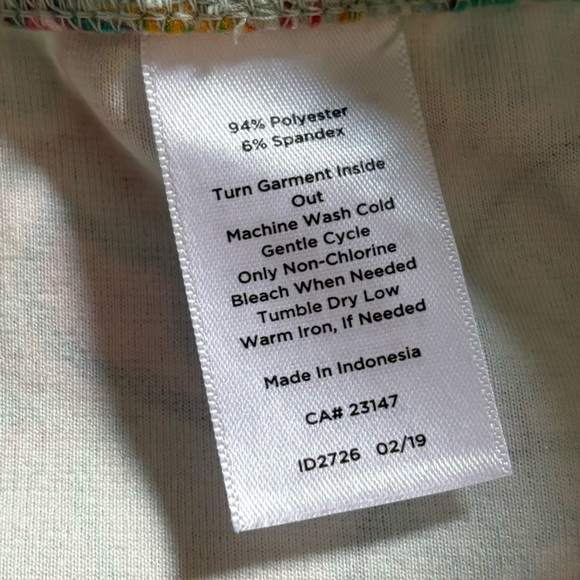 Talbots Light Blue Paisley Floral Stretch Elastic Waist Skirt - Size Large - Picture 8 of 13